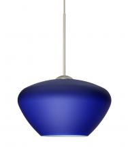 Besa Lighting 1XT-541087-SN-L - Besa Pendant Peri Satin Nickel Blue Matte 1x50W Halogen, 15Ft. Cord