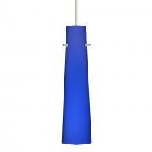 Besa Lighting 1XT-5674CM-SN-277 - Besa Camino Pendant Satin Nickel Cobalt Blue Matte 1x50W Halogen, 277V