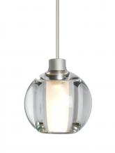 Besa Lighting XP-BOCA5CL-LED-SN-L - Besa, Boca 5 Cord Pendant, Clear, Satin Nickel Finish, 1x3W LED, 15Ft. Cord