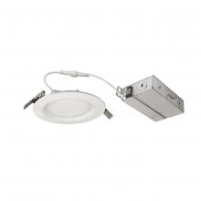 Nora NEFLINTW-R4MPWLE4 - 4&#34; FLIN Round Wafer LED Downlight with Selectable CCT, Matte Powder White Finish, 120-277V