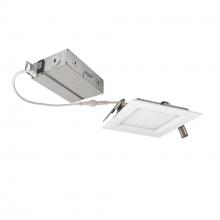 Nora NEFLINTW-S4MPWLE4 - 4&#34; FLIN Square Wafer LED Downlight with Selectable CCT, Matte Powder White Finish, 120-277V