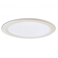 Nora NL-610W - 6&#34; Adjustable Stepped Baffle Trim w/ Plastic Ring, White/White