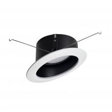 Nora NLRS-611L1TWB - 6&#34; Sloped LED Retrofit Reflector, 1200lm / 15W, Selectable CCT, Black Reflector / White Flange