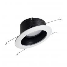 Nora NLRS-612L1TWB - 6&#34; Sloped LED Retrofit Baffle, 1200lm / 15W, Selectable CCT, Black Baffle / White Flange