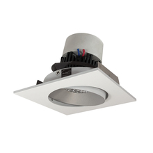 Nora NPR-4SC30XHW - 4&#34; Pearl LED Square Adjustable Cone Retrofit, 1000lm / 12W, 3000K, Haze Reflector / White Flange