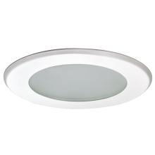 Nora NT-5026W - 5&#34; Frosted Flat Lens w/ Metal Trim & Bracket, White