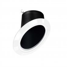 Nora NTM-617/45B - 6&#34; Super Sloped Baffle Trim, Black Baffle / White Flange