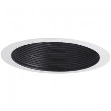 Nora NTM-713BAL - 6&#34; Air-Tight Aluminum Baffle Cone w/ Flange, Black/White