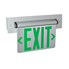 Nora NX-813-LEDGMA - Recessed Adjustable LED Edge-Lit Exit Sign, AC Only, 6&#34; Green Letters, Single Face / Mirrored