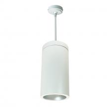 Nora NYLS2-6P35130FHWW3 - 6&#34; CYL PENDANT 3500L 30K REF, FLD, HAZE/WHT FLANGE WHT CYL 120V Triac/ELV