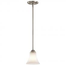 Kichler 43511NIL18 - Keiran 6.75&#34; 1 Light LED Mini Pendant with Satin Etched White Glass in Brushed Nickel