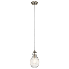 Kichler 43959NI - Riviera 11.25&#34; 1 Light Pendant with Clear Ribbed Glass in Brushed Nickel