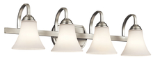 Kichler 45514NI - Keiran 30&#34; 4 Light Vanity Light with Satin Etched White Glass in Brushed Nickel