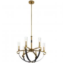 Kichler 52015NBR - Artem 26&#34; 6 Light Chandelier with Clear Glass Cylinders in Natural Brass