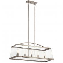 Kichler 52123CLP - Darton 40.75&#34; 5 Light Linear Chandelier with Clear Glass in Classic Pewter