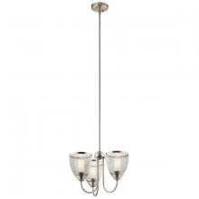 Kichler 52268NI - Voclain 12.5&#34; 3 Light Convertible Chandelier/Semi Flush with Mesh Shade in Brushed Nickel