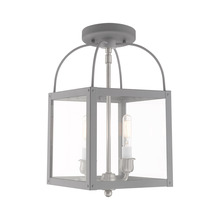 Livex Lighting 4041-80 - 2 Lt Nordic Gray Convertible Mini Pendant/Ceiling Mount