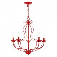  42905-72 - 5 Light Shiny Red Chandelier