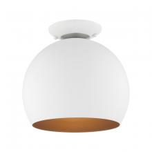 Livex Lighting 43390-03 - 1 Light White Semi-Flush Mount