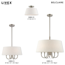 Livex Lighting 50804-91 - 4 Lt Brushed Nickel Pendant Chandelier