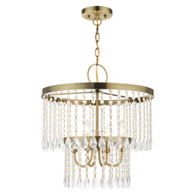  51064-01 - 4 Lt Antique Brass Pendant Chandelier