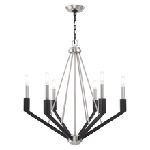 Livex Lighting 51166-91 - 6 Lt Brushed Nickel & Black Chandelier