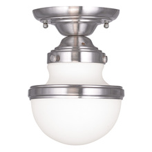 Livex Lighting 5720-91 - 1 Light Brushed Nickel Ceiling Mount