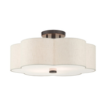  58064-92 - 3 Lt English Bronze  Semi Flush