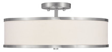 Livex Lighting 6352-91 - 3 Light Brushed Nickel Ceiling Mount