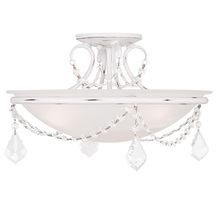 Livex Lighting 6524-60 - 3 Light Antique White Ceiling Mount