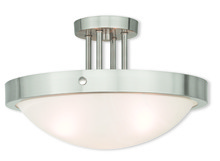 Livex Lighting 73956-91 - 3 Light Brushed Nickel Ceiling Mount