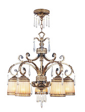 Livex Lighting 8885-65 - 5 Light Vintage Gold Leaf Chandelier