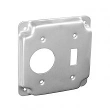 Aura Electric 19-TS - 4 Inch Square 1 Toggle 1 Single Receptacle Raised Outlet Cover