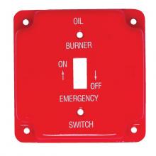 Aura Electric 19-OIL - 4 Inch Square Oil Burner Emergency On/Off Toggle Switch Cover