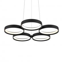 DALS Lighting PDR5-3K-BK - Black 25 Inch 5 Ring Led Pendant Light