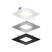 DALS Lighting SPN4SQ-CC-3T - Multi 4 Inch Square LED Recessed Panel Light with Multi Trim