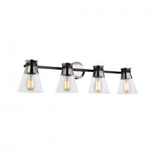 Artcraft AC11804NB - Kanata Collection 4-Light Vanity Light, Black & Brushed Nickel