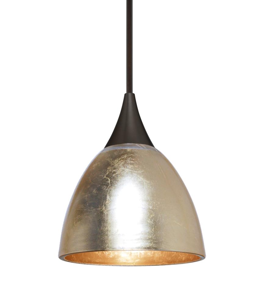 Besa Divi Pendant, Gold Foil, Bronze, 1x9W LED, 15Ft. Cord