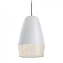 Besa Lighting 1JC-ABU12WH-LED-BR-L - Besa, Abu 12 Cord Pendant for Multiport Canopy, White/Glitter, Bronze Finish, 1x9W LE