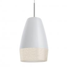 Besa Lighting 1JC-ABU12WH-LED-SN-L - Besa, Abu 12 Cord Pendant for Multiport Canopy, White/Glitter, Satin Nickel Finish, 1