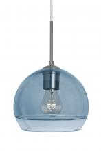 Besa Lighting 1JC-ALLY8BL-SN - Besa, Ally 8 Cord Pendant, Coral Blue/Clear, Satin Nickel Finish, 1x60W Medium Base