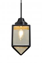 Besa Lighting 1JC-BRAVOBK-EDIL-BK - Besa, Bravo Cord Pendant, Black/Gold Bubble, Black Finish, 1x5W LED Filament