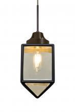 Besa Lighting 1JC-BRAVOBK-EDIL-BR - Besa, Bravo Cord Pendant, Black/Gold Bubble, Bronze Finish, 1x5W LED Filament