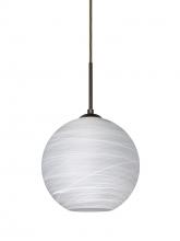 Besa Lighting 1JC-COCO860-LED-BR - Besa Coco 8 Pendant, Cocoon, Bronze Finish, 1x9W LED