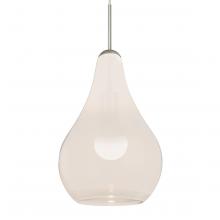 Besa Lighting 1JC-LEONMW-LED-SN-L - Besa, Leon Cord Pendant for Multiport Canopy, Milky White, Satin Nickel Finish, 1x9W