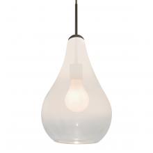 Besa Lighting 1JC-LEONWC-BR-L - Besa, Leon Cord Pendant for Multiport Canopy, Milky White/Clear, Bronze Finish, 1x60W