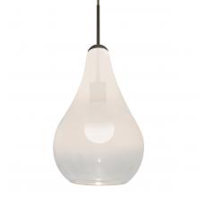 Besa Lighting 1JC-LEONWC-LED-BR-L - Besa, Leon Cord Pendant for Multiport Canopy, Milky White/Clear, Bronze Finish, 1x9W