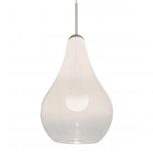 Besa Lighting 1JC-LEONWC-LED-SN-L - Besa, Leon Cord Pendant for Multiport Canopy, Milky White/Clear, Satin Nickel Finish,