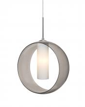 Besa Lighting 1JC-PLATOSM-SN - Besa, Plato Cord Pendant, Smoke/Opal, Satin Nickel Finish, 1x60W Medium Base