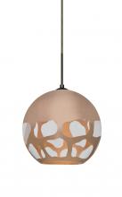 Besa Lighting 1JC-ROCKYCP-LED-BR - Besa, Rocky Cord Pendant, Copper, Bronze Finish, 1x9W LED